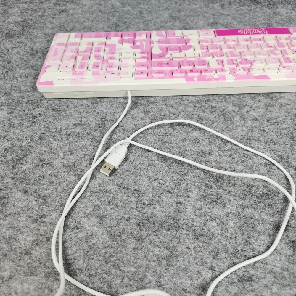 Barbie KY0003 Keyboard Pink Wired USB Computer Ergonomic Number Pad Tested
